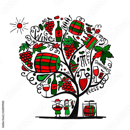 Wine tree, sketch for your design