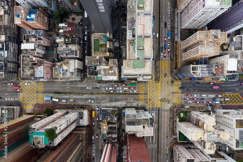 Top view of Hong Kong city