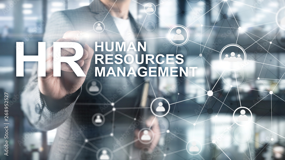 Human resource management, HR, Team Building and recruitment concept on blurred background. Human resource management, HR, Team Building and recruitment concept on blurred background.