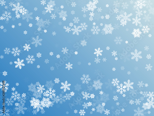 Snow flakes falling macro vector graphics