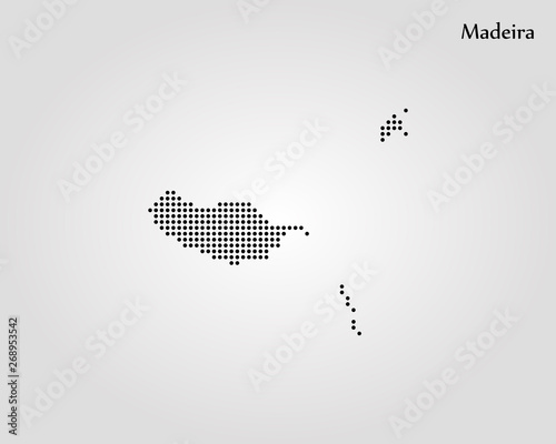 Map of Madeira. Vector illustration. World map