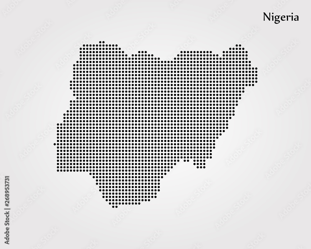 Map of Nigeria. Vector illustration. World map