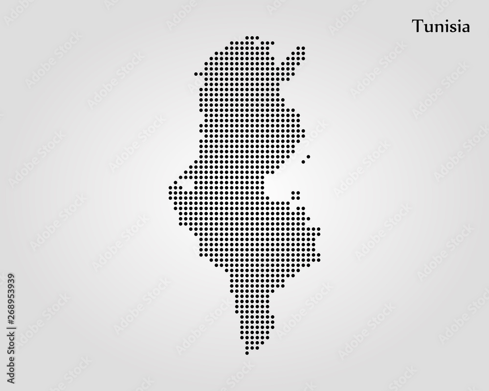 Obraz premium Map of Tunisia. Vector illustration. World map