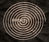 United Kingdom exit from Europe relative image. Brexit named politic process. Spiral from Brexit text