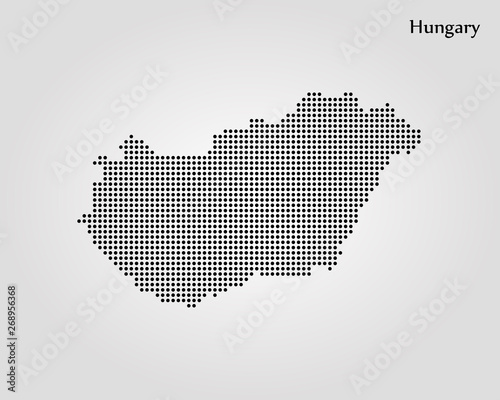 Canvas Print Map of Hungary. Vector illustration. World map