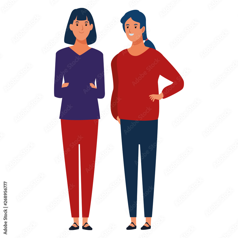 Fototapeta premium women avatar cartoon character