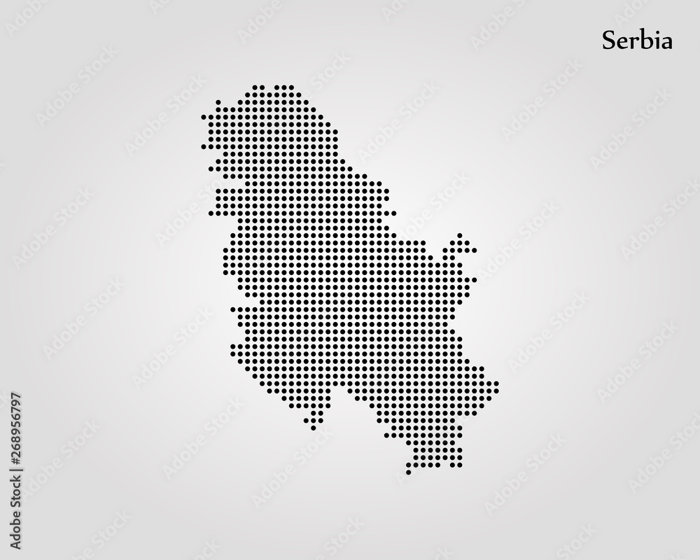 Map of Serbia. Vector illustration. World map