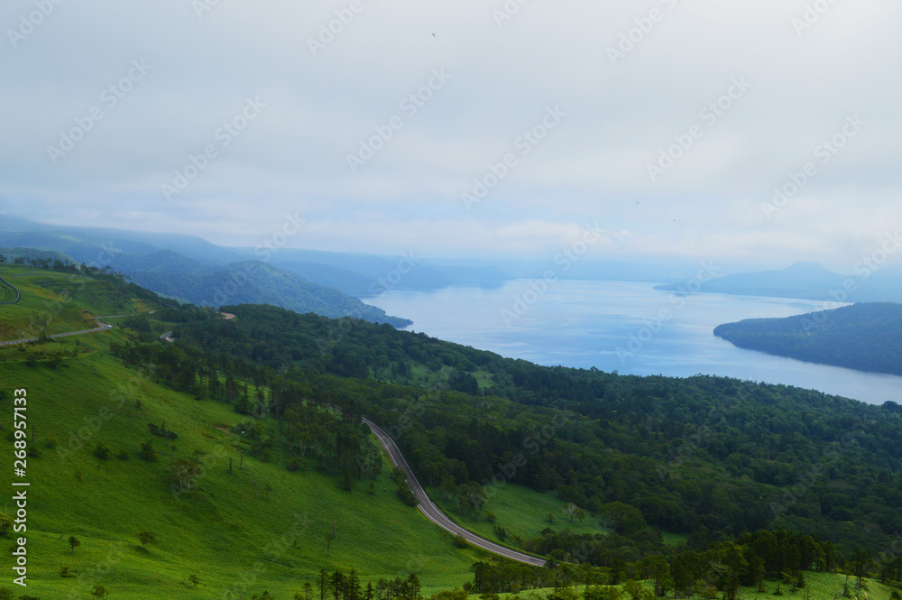 Naklejka premium 【北海道】美幌峠展望台からの眺め / 【Hokkaido】View from Bihoro Pass Observatory