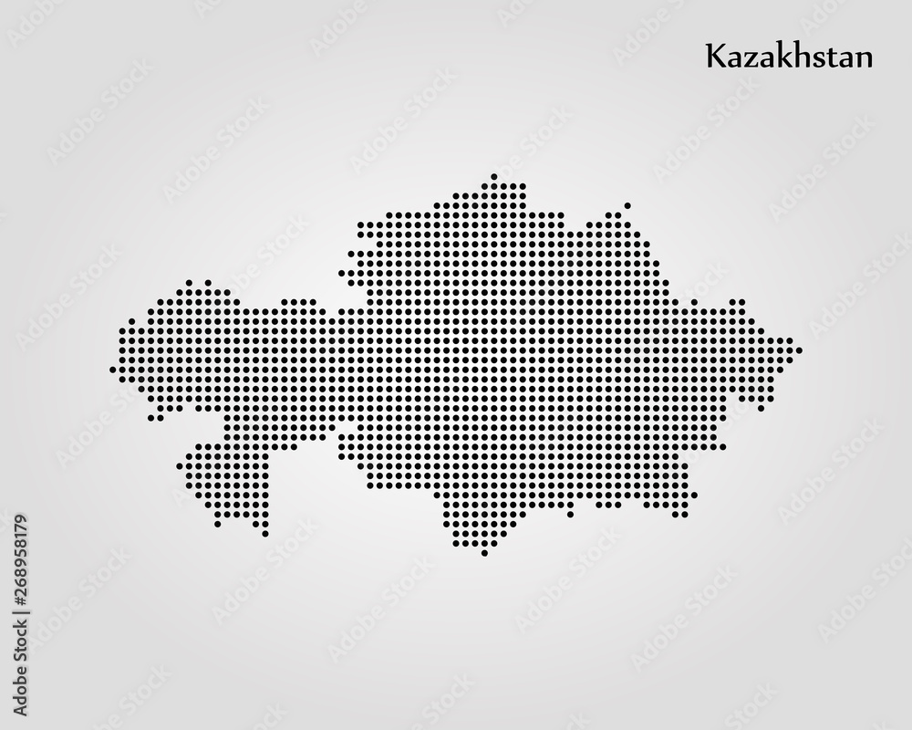 Map of Kazakhstan. Vector illustration. World map