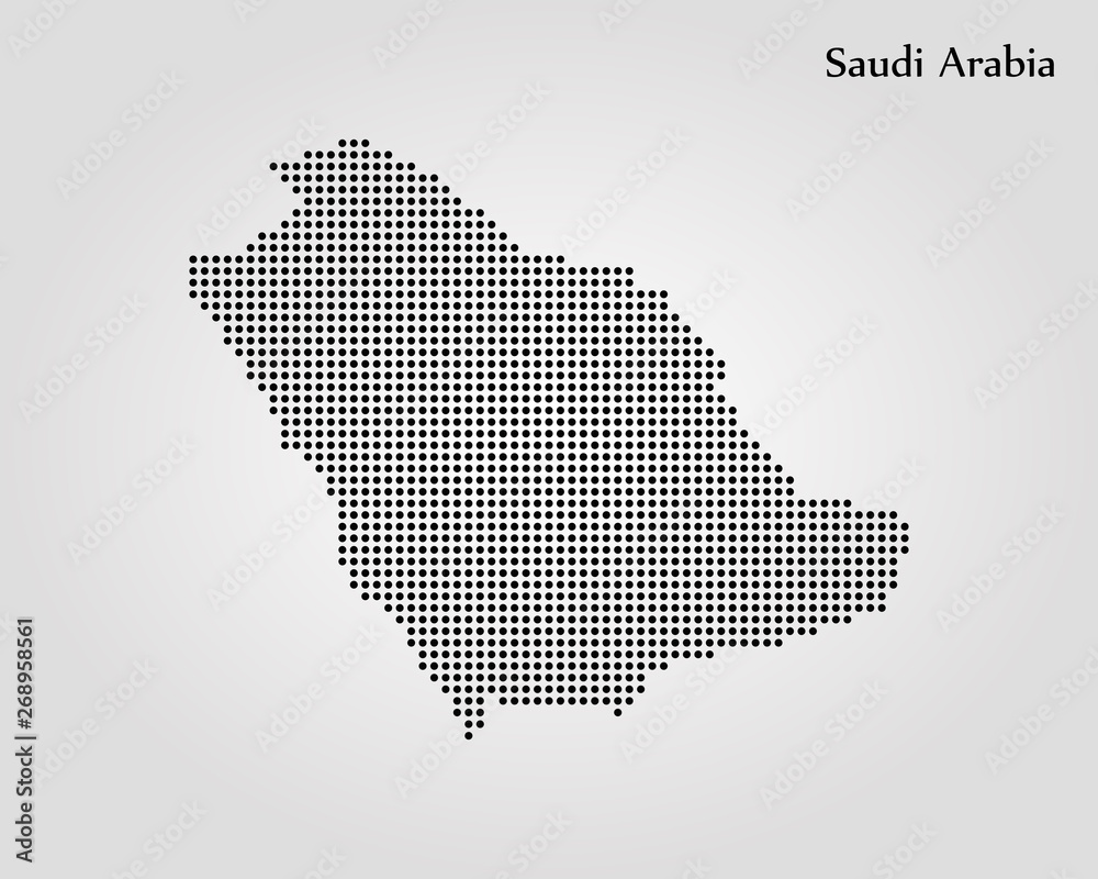 Map of Saudi Arabia. Vector illustration. World map