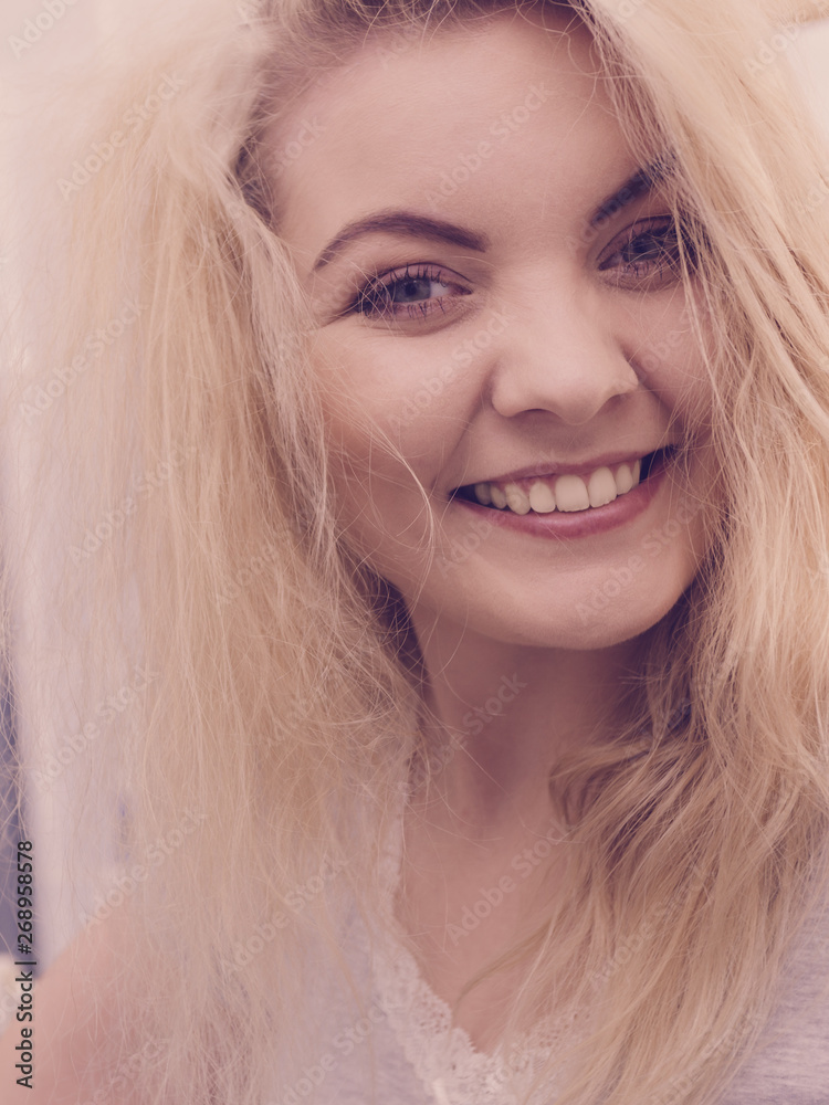 Woman with wet blonde hair Woman with wet blonde hair