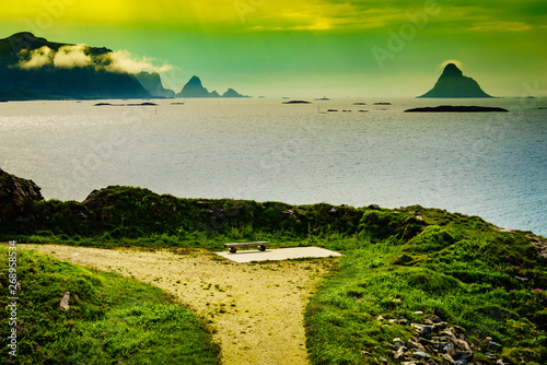 Seascape from Kleivodden rest area, Andoya Norway photo