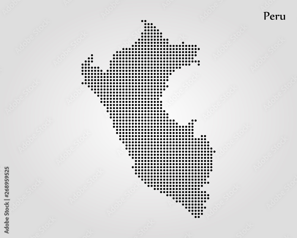 Fototapeta premium Map of Peru network. Vector illustration. World map