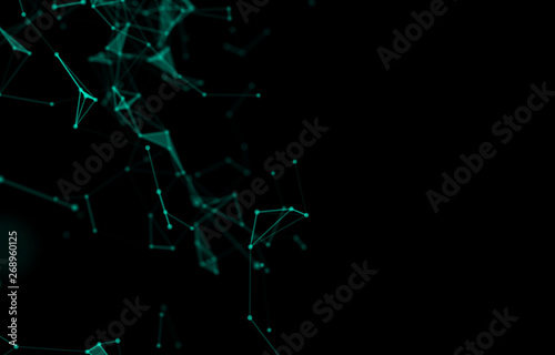 Abstract connection dots. Technology background. Network concept. 3d rendering - Illustration