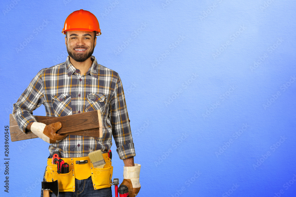 handsome happy workman handsome happy workman