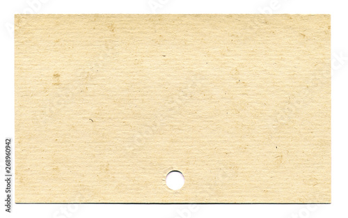 Index card on white background