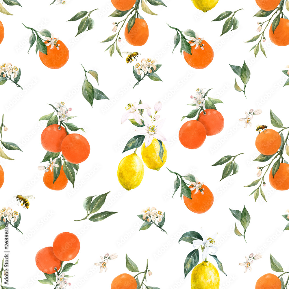 Watercolor citrus pattern Watercolor citrus pattern