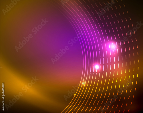 Shiny circles glowing abstract background