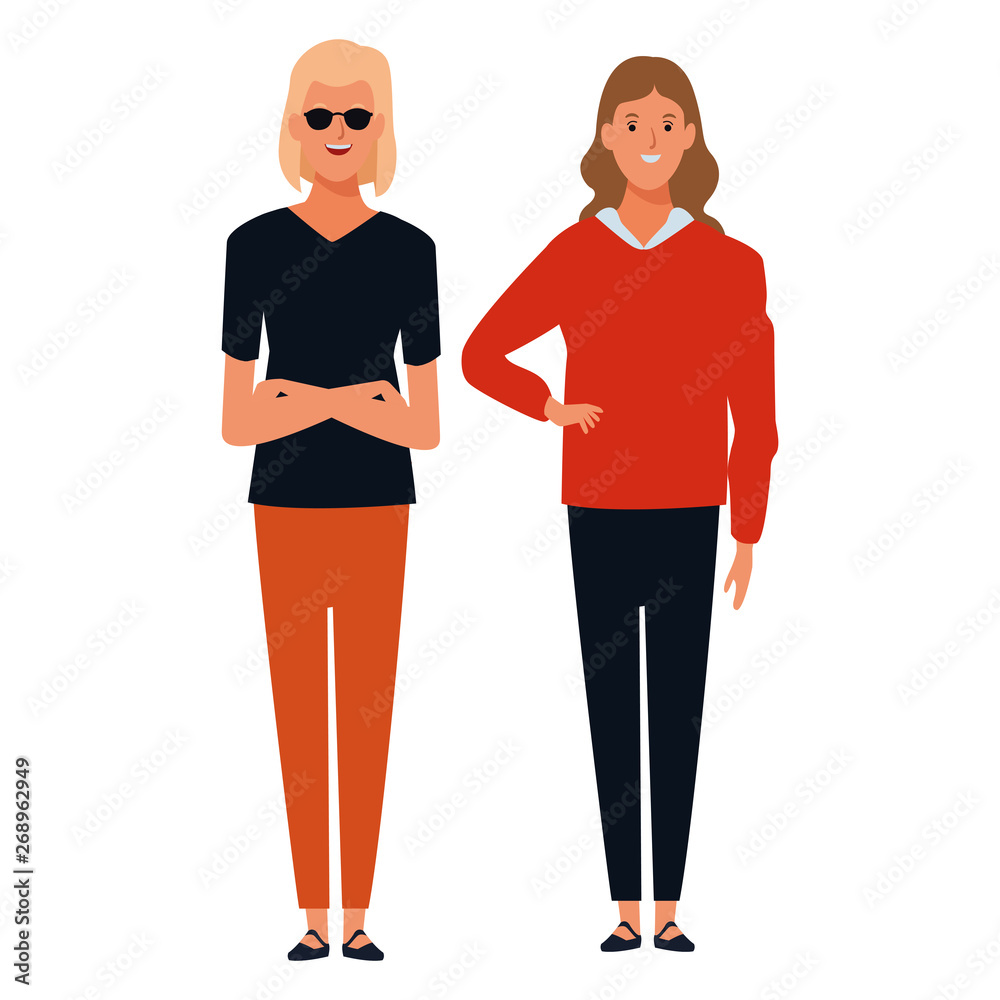 Obraz premium women avatar cartoon character