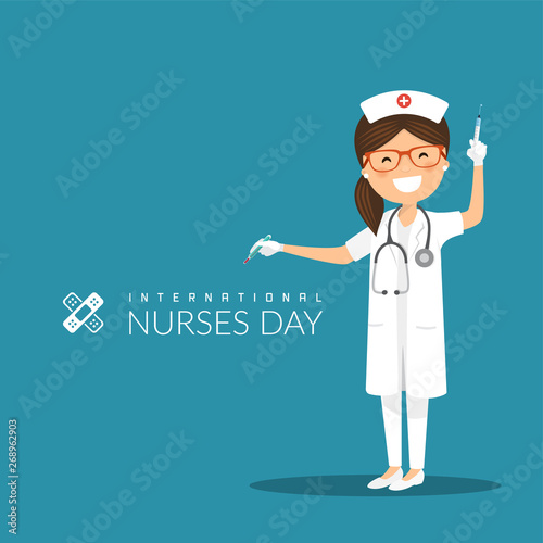 International nurses day on a blue background