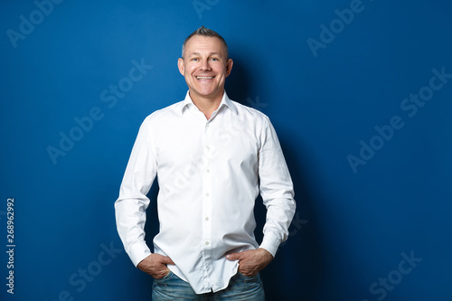 Handsome middle-aged man on...
