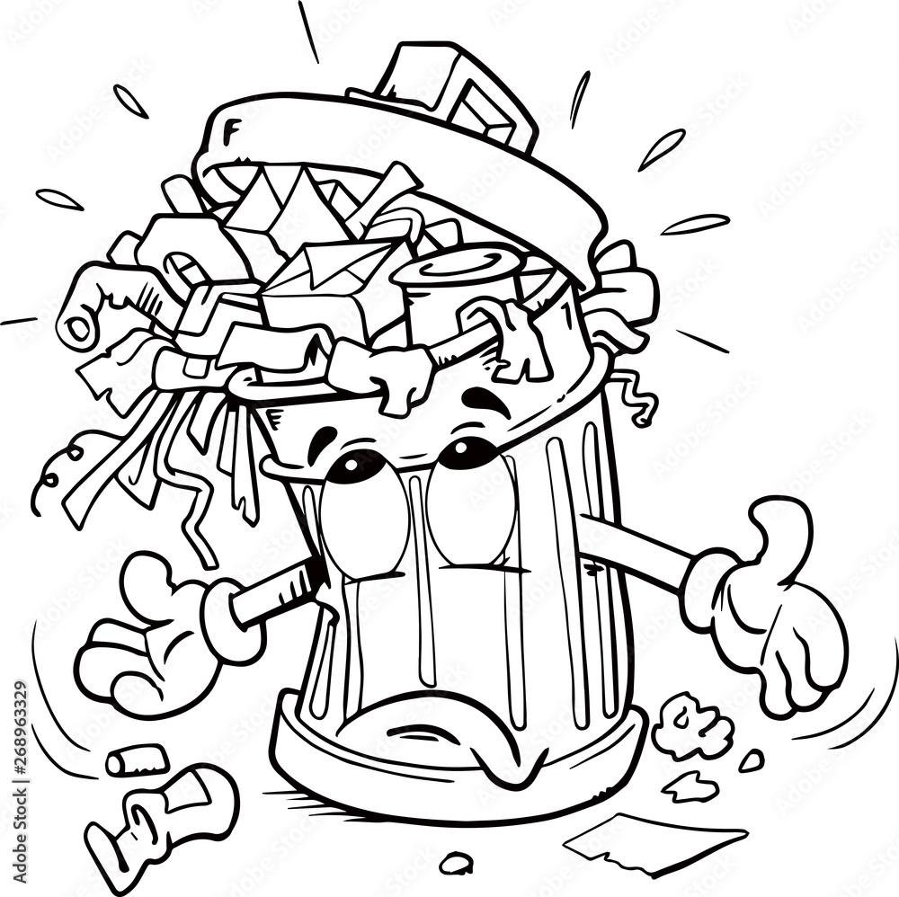 Cartoon trash can Cartoon trash can