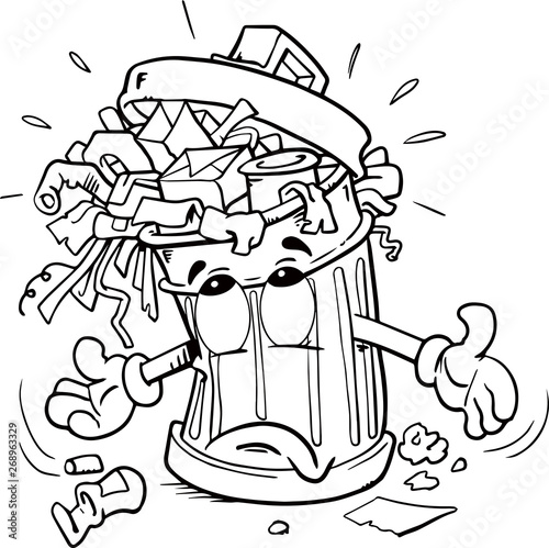 Cartoon trash can