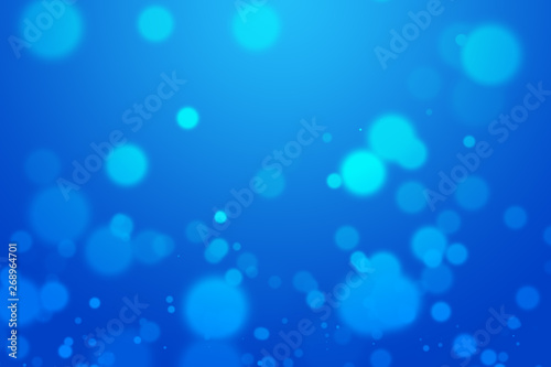 Blue bokeh beautiful blurred bright light abstract background. Soft glitter shine. element for decoration or design cosmetic ads. Cool backdrop, summer concept, winter, holiday, business
