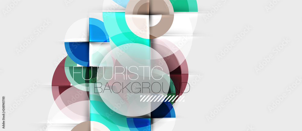 Fototapeta premium Geometric design abstract background - circles
