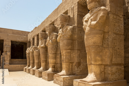 Temple of Ramses 3th - rock statues, the ancient city of Thebes, Karnak, Luxor, Egypt