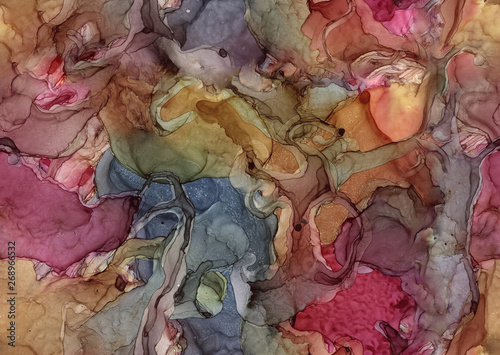 Seamless abstract illustration based on alcohol ink and acrylic paint