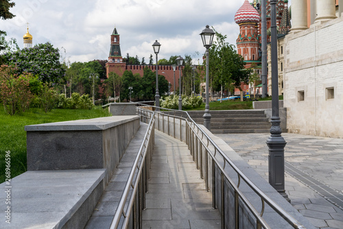 ramp on the sidewalk in the center of Moscow
