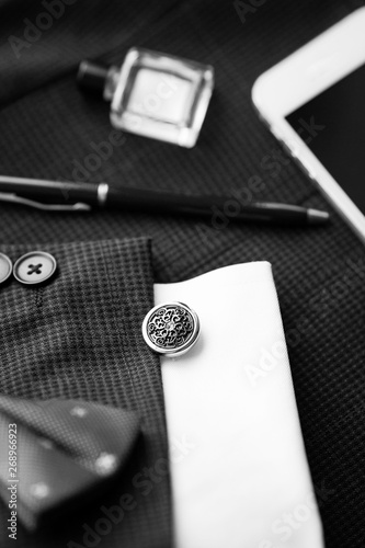 luxury men's cufflinks with pen