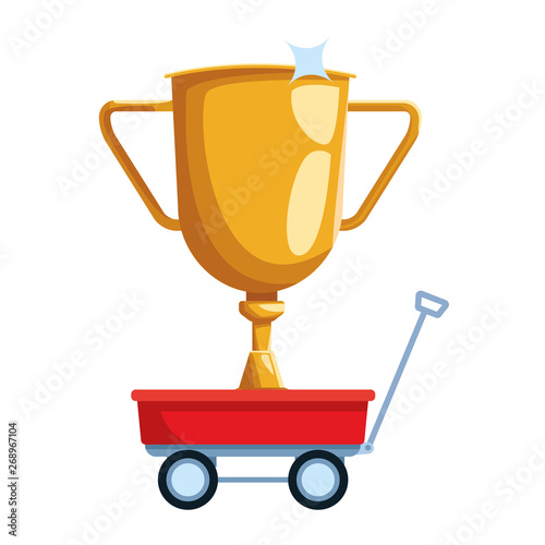 trophy over a wagon