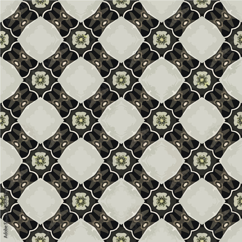 Abstract geometric seamless pattern handmade ethnic and tribal motifs. Bohemian ethnic tile printing