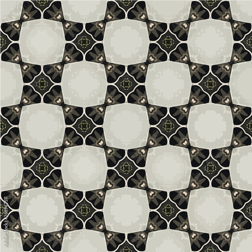 Abstract geometric seamless pattern handmade ethnic and tribal motifs. Bohemian ethnic tile printing