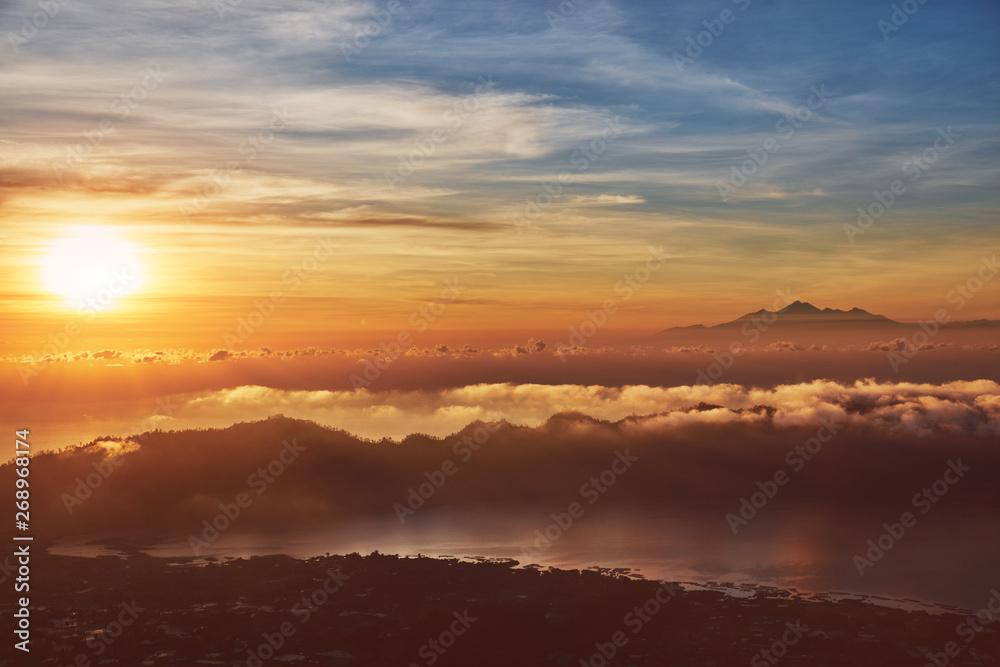Fototapeta premium View from Mount Batur in Bali, Indonesia.