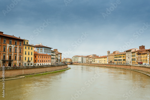 Arno river in Pisa  Italy