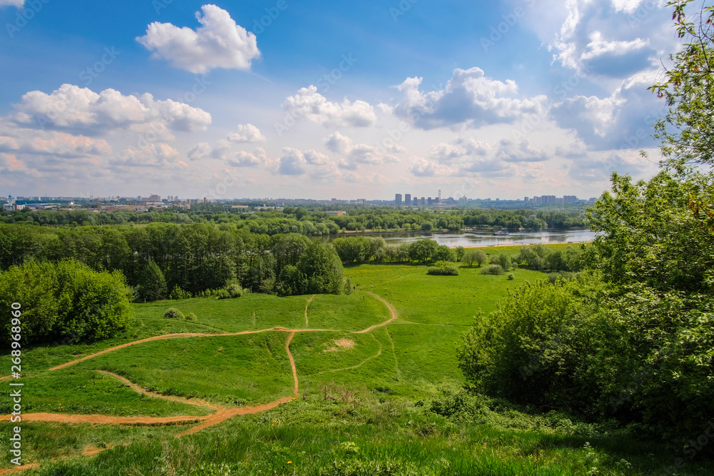 Image of a panorama of Kolomenskoye park in Moscow at spring