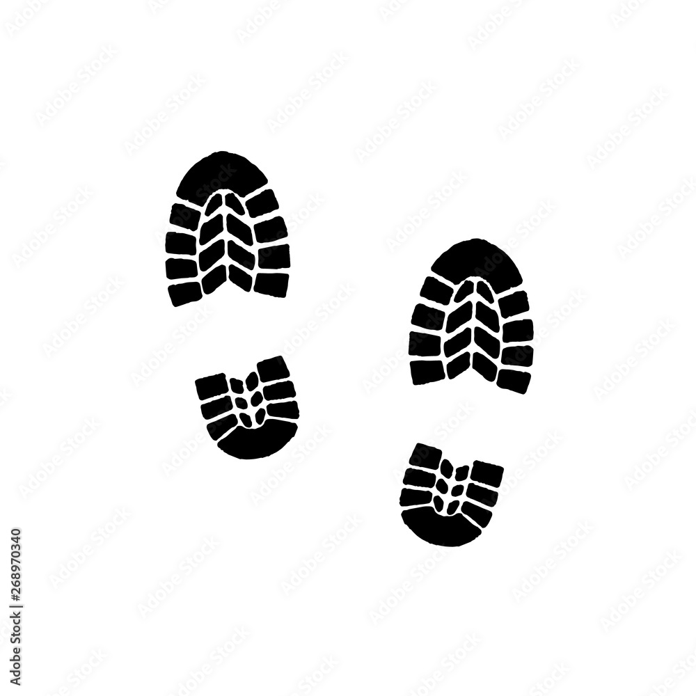 footprints of men's shoes. vector illustration footprints of men's shoes. vector illustration