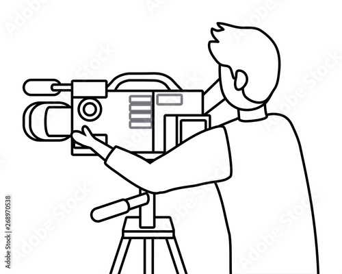 Man holding videocamera design