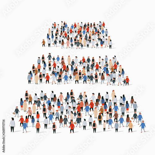 Large group of people in shape of pyramid. Infographics concept. © hobbitfoot