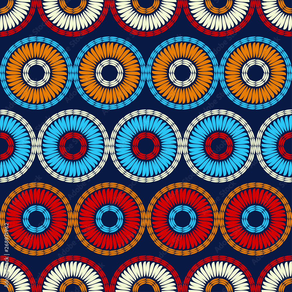 Polka dots seamless pattern. Mosaic of ethnic figures. Patterned texture. Geometric background. Can be used for wallpaper, textile, invitation card, wrapping, web page background. Polka dots seamless pattern. Mosaic of ethnic figures. Patterned texture. Geometric background. Can be used for wallpaper, textile, invitation card, wrapping, web page background.