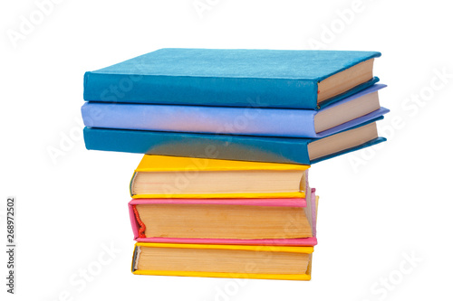 pile of books isolated on white background