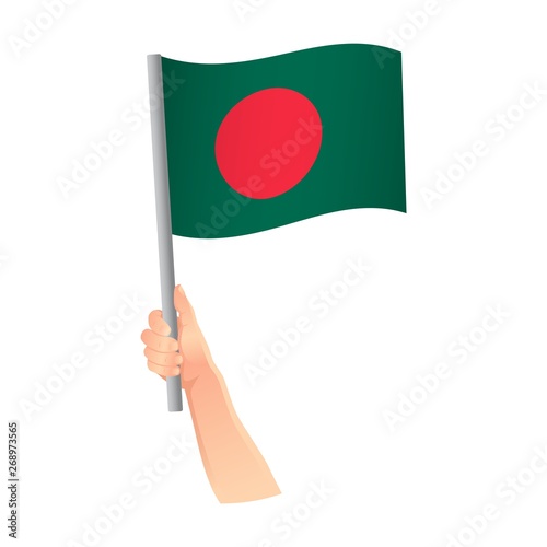 Bangladesh flag in hand icon