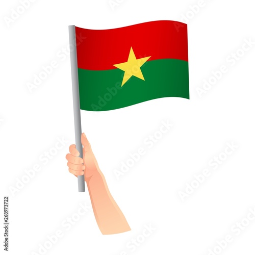 Burkina Faso flag in hand icon © Visual Content