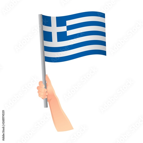 Greece flag in hand icon