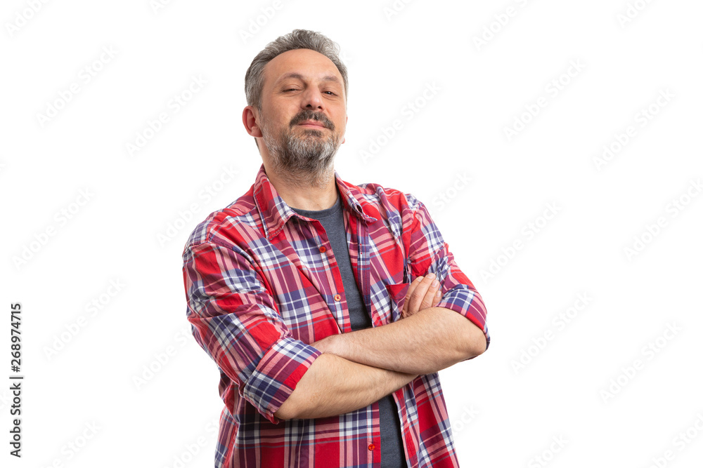 Portrait of man with proud expression Portrait of man with proud expression