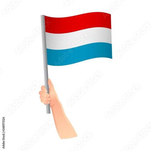 luxembourg flag in hand icon