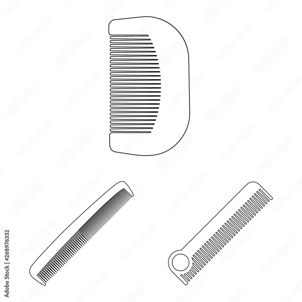 Isolated object of brush and hair logo. Collection of brush and hairbrush vector icon for stock. Isolated object of brush and hair logo. Collection of brush and hairbrush vector icon for stock.